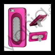 Børstet Metal & Plastic Combo Stand Case iPhone 5 cover - Rose