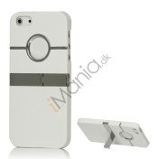 iPhone 5 Gummibelagt Hard Shell Case med Stand - Hvid