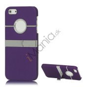 iPhone 5 Gummibelagt Hard Case med Stand - Lilla