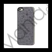 Tegneserie Graffiti Læder Coated Hard Case til iPhone 5 - Lilla