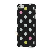 Farvet Polkaprik Hard Case iPhone 5 cover - Sort