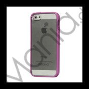 TPU Bumper Ramme Clear Transparent Plastic Combo Beskyttelses Case til iPhone 5 - Lilla