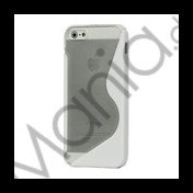 Populært S-line Plastic & TPU Combo Cover Case til iPhone 5 - Transparent / Hvid