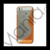 Populært S-line Plastic & TPU Combo Cover Case til iPhone 5 - Transparent / Orange