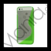 Populært S-line Plastic & TPU Combo Cover Case til iPhone 5 - Transparent / Grøn