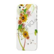 Gummibelagt Blomster Smykkesten Hard Case til iPhone 5