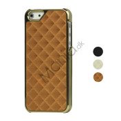 3D Effect Grid Leather Coated Plating Hard iPhone 5 cover