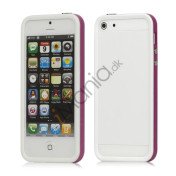 Plastic & TPU Hybrid Bumper Ramme Case til iPhone 5 - Lilla / Hvid