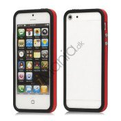 Plastic & TPU Hybrid Bumper Ramme Case til iPhone 5 - Rød / Sort