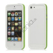 Plastic & TPU Hybrid Bumper Ramme Case til iPhone 5 - Grøn / Hvid