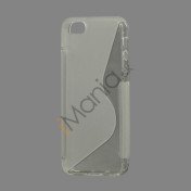 S Formet TPU Gele Case Cover til iPhone 5 - Gennemsigtig