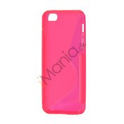 S Formet TPU Gele Case Cover til iPhone 5 - Rose