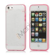 Selvlysende Transparent Plastic & TPU Combo Case iPhone 5 cover - Pink