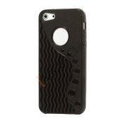 Anti-slip Bølge TPU Case iPhone 5 cover - Sort