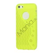 Anti-slip Bølge TPU Case iPhone 5 cover - Gul