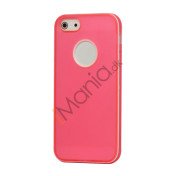 Hvid-kantede Frosted Gel TPU Case iPhone 5 cover - Pink