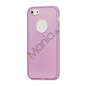 Hvid-kantede Frosted Gel TPU Case iPhone 5 cover - Lilla