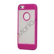 Mat Plastic & TPU Combo Cover Case til iPhone 5 - Lilla