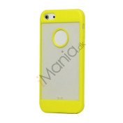 Mat Plastic & TPU Combo Cover Case til iPhone 5 - Gul