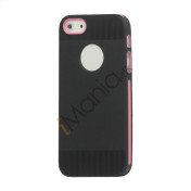 To-tone iPhone 5 TPU Gel Case Cover med Round Cutout - Sort / Pink