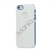 To-tone Gel TPU Case Cover med Round Cutout til iPhone 5 - Hvid / Blå