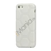 Anti-slip Fodbold Mønster TPU Case iPhone 5 cover - Hvid