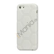 Anti-slip Fodbold Mønster TPU Case iPhone 5 cover - Hvid