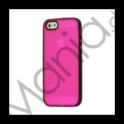 Two-color Frosted TPU & Plastic Combo Case iPhone 5 cover - Sort / Rose