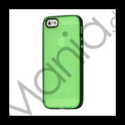 Two-color Frosted TPU & Plastic Combo Case iPhone 5 cover - Sort / Grøn