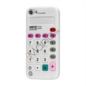 3D Lommeregner Silicone Cover Taske til iPod Touch 5 - Hvid