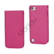 Lodret Magnetisk Flip Læderetui Cover til iPod Touch 5 med Kreditkortholdere - Rose