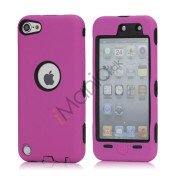 Snap-on Plastic og silikone Combo Defender taske til iPod Touch 5 - Sort / Rose