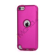 Blankt aluminum Kombineret Silikone Hard Back Case til iPod Touch 5 - Rose