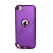 Blankt aluminum Kombineret Silikone Hard Back Case til iPod Touch 5 - Purple