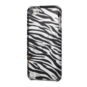 Zebra Striber Combo 2 i 1 Snap-On Hard Case Cover til iPod Touch 5 - Sort / Sølv