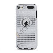 Perforeret PC & TPU Hybrid Flerlags Hard Back Case til iPod Touch 5 - Sort / Hvid