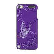 Lasergraveret Sommerfugl Hard Back Case til iPod Touch 5 - Purple