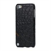 Crocodile Læder Skin Beskyttende Hard Case til iPod Touch 5 - Sort