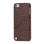 Moderigtigt Blankt Crocodile Læder Skin Hard Case til iPod Touch 5 - Chestnut Brown