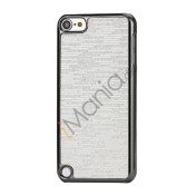 Bling Vandret Striber Galvaniseret Hard Beskyttelses Case til iPod Touch 5 - Hvid