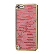 Bling Vandret Striber Galvaniseret Hard Beskyttelses Case til iPod Touch 5 - Rød