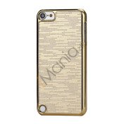 Bling Vandret Striber Galvaniseret Hard Beskyttelses Case til iPod Touch 5 - Guld