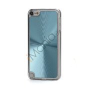 Metallic CD Mønster Transparent Kant Hard Case Cover Skin til iPod Touch 5 - Lyseblå