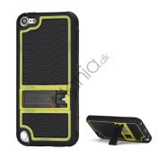 Hybrid Hard PC Back Cover TPU Frame Holder Taske til iPod Touch 5 - Sort / Gul