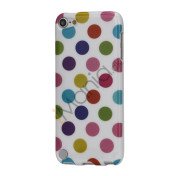 Skinnende Polkaprikket TPU Gel Cover til iPod Touch 5 - Farvelagt / Hvid