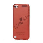 Glat Frosted Fleksibel TPU Gel Skin Cover til iPod Touch 5 - Transparent Rød