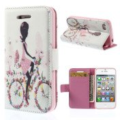 iPhone 4 Bling-etui - Pige på blomstercykel