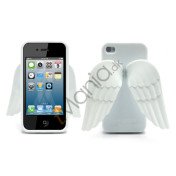 iPhone 4 4S 3D TPU Cover Med Englevinger - Hvid