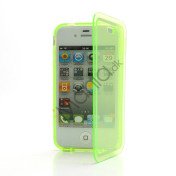 Dobbelt iPhone 4 4S TPU Cover - Gennemsigtig Gulgrøn