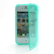 Dobbelt iPhone 4 4S TPU Cover - Gennemsigtig Cyan